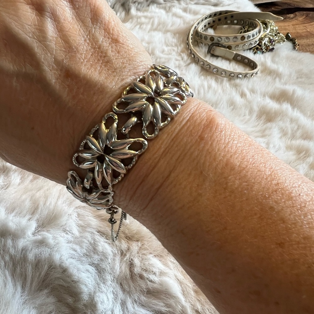 Monet Silver Floral Bracelet